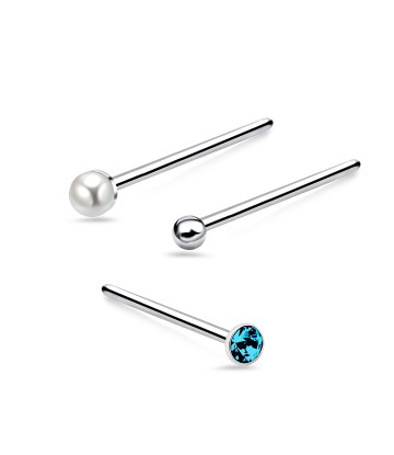 3 Silver Nose Stud Sets NSK-SET-1100